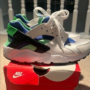 Nike Kids' Huarache White and Blue Sneakers